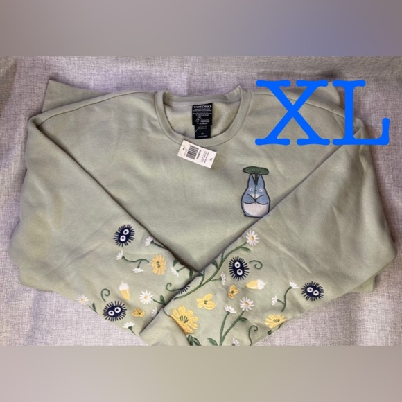 XL Our Universe My Neighbor Totoro Forest Spirits Embroidered Crewneck - Picture 1 of 6